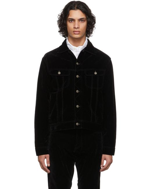 Ralph Lauren Purple Label Ralph Lauren Label Velvet Trucker Jacket in Black for Men Lyst