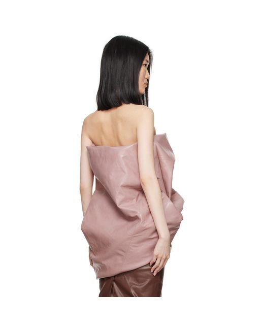 Rick Owens Pink Lido Hun Leather Camisole