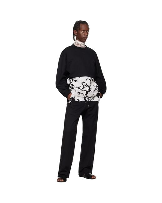 Dries Van Noten Black Printed Sweatshirt for men