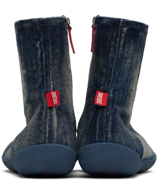 DIESEL Blue D-Shock Bt Boots for men