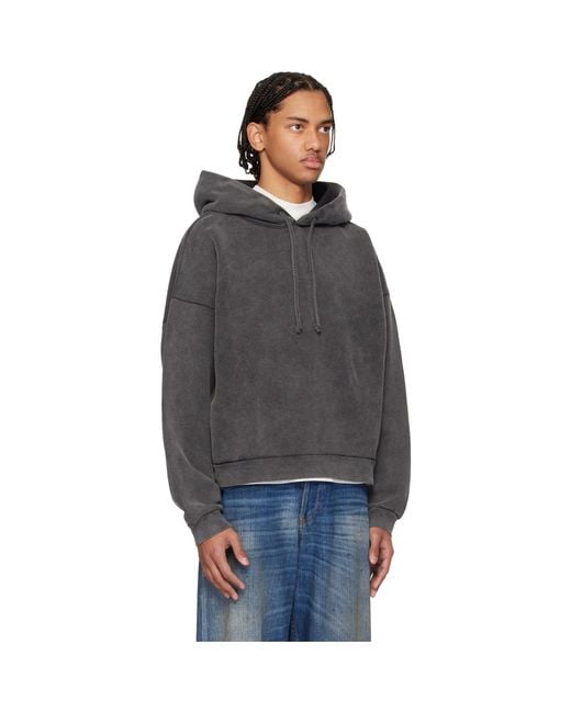 Acne Black Logo Patch Hoodie for men