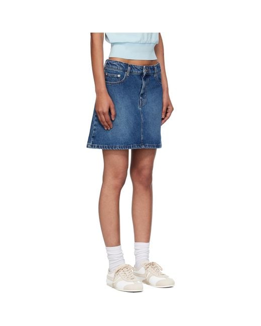 A.P.C. Blue Moss Denim Miniskirt