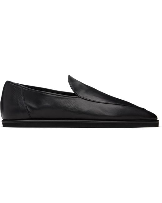 Auralee Black Soft Leather Loafers for men
