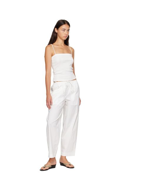 St. Agni White Organic Cotton Square Neck Camisole