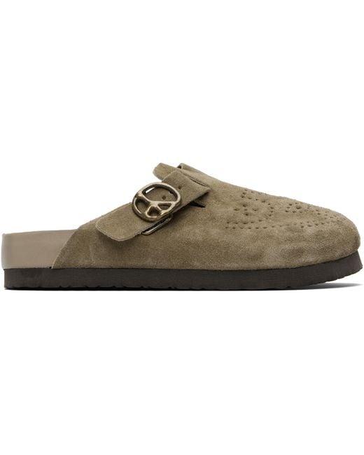 靴 Needles SUEDE SLIP ON Needles Taupe Suede Clog Slip-On Loafers in Black for Men | Lyst