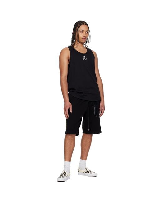 Mastermind Japan Black Multi Patched Shorts for men