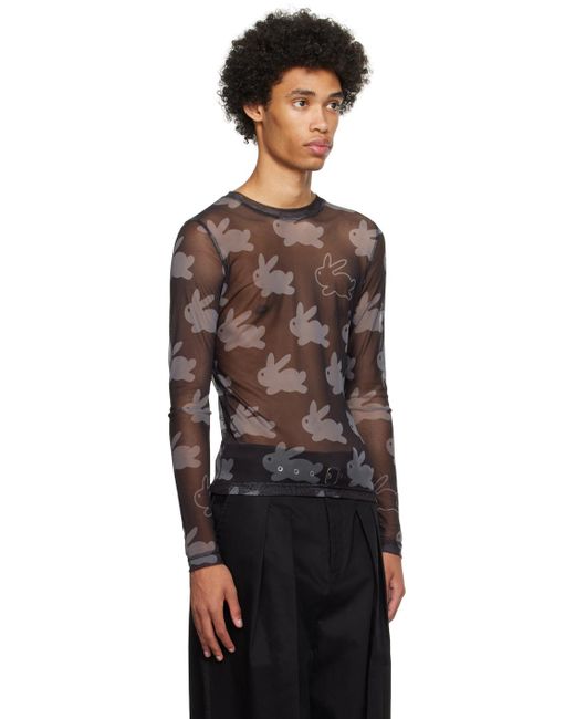 J.W. Anderson Black Graphic Long Sleeve T-shirt for men