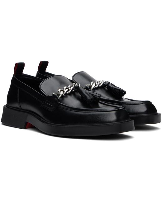 HUGO Black Chain Loafers for men