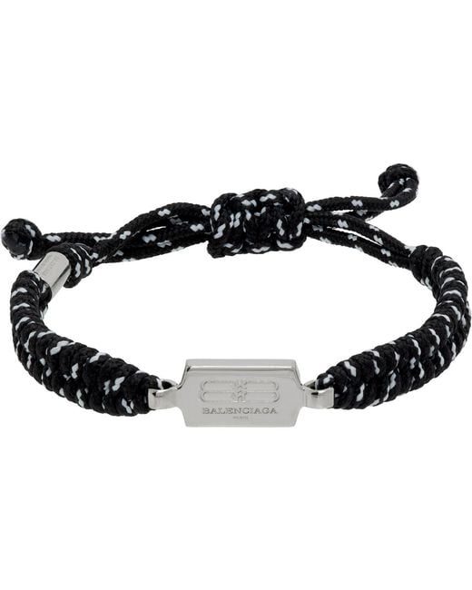 Balenciaga Black Saint-Germain Lace Bracelet for men