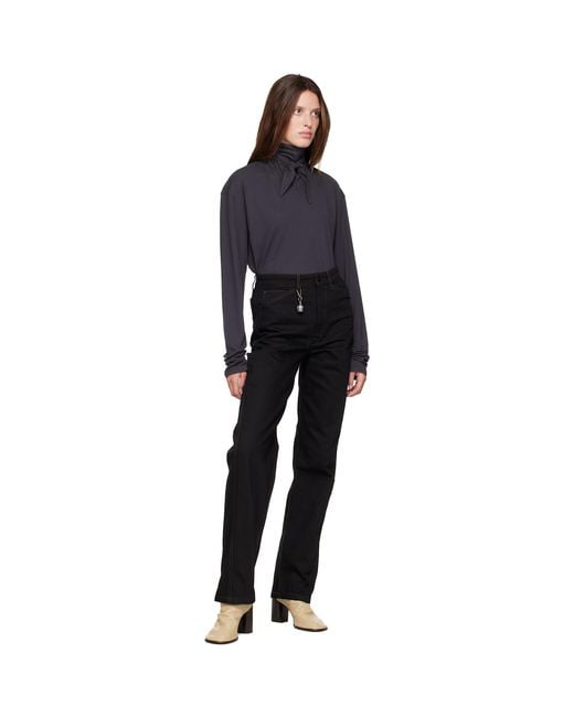 Lemaire Black Five Pockets Twisted Jeans