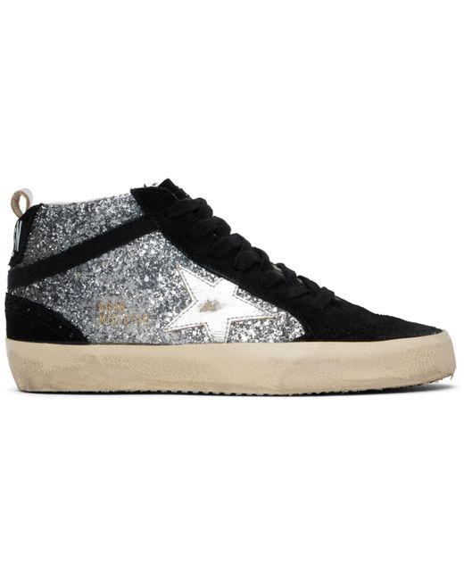 Golden Goose Deluxe Brand ブラック＆シルバー Mid Star スニーカー Black