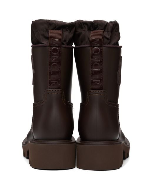 Moncler Brown Kickstream Rain Boots