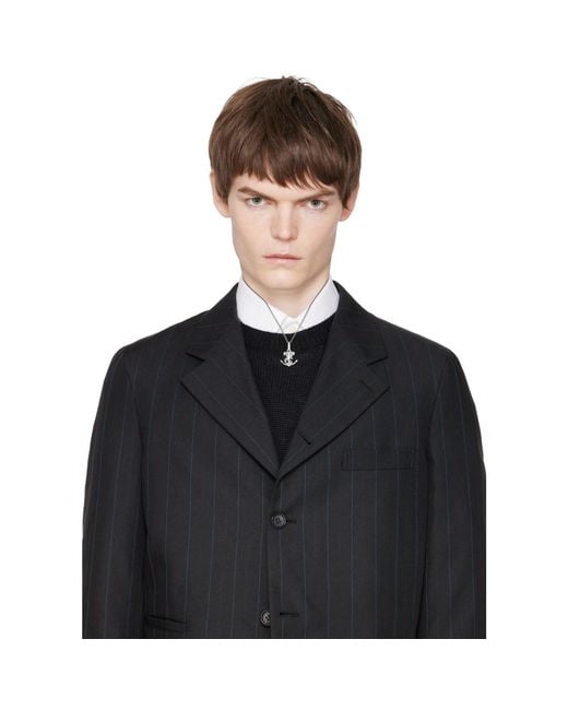 Yohji Yamamoto Metallic Snake Anchor Pendant Necklace for men