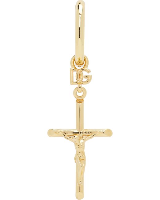 Dolce & Gabbana Black Dna Cross Single Earring for men
