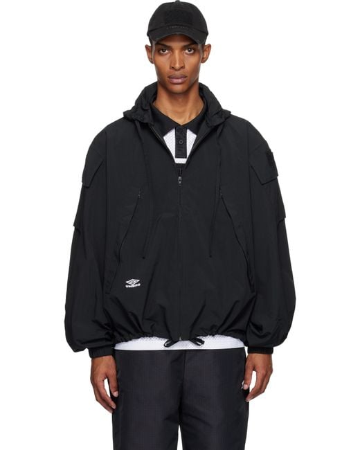 Umbro Black Tactical Windbreaker Jacket for men