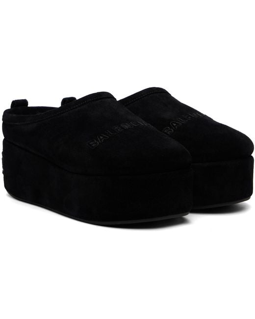 Balenciaga Black Alaska Soft Platform Loafers