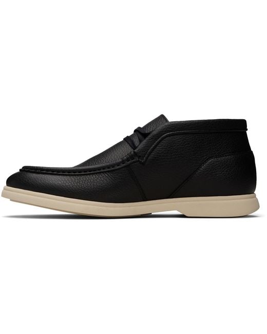 Boss Black Tumbled Leather Desert Boots for men