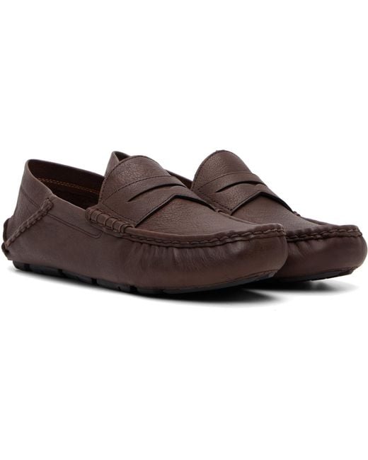 Polo Ralph Lauren Brown Anders Leather Driver Shoes for men