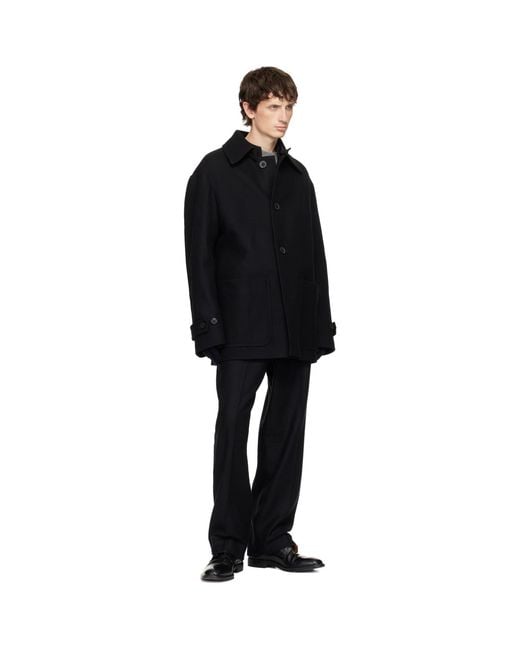 Moncler Black Tricolor Wool Gloves for men