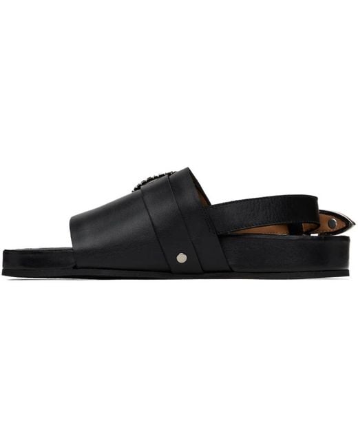 Toga Black Ssense Exclusive Oversized Buckle Sandals