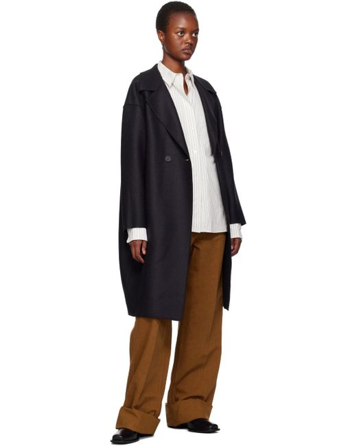 Harris Wharf London Dropped Shoulder Coat in Black Lyst