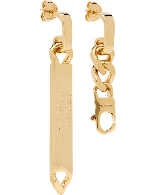 メンズ MM6 by Maison Martin Margiela Drop Chain ピアス Black