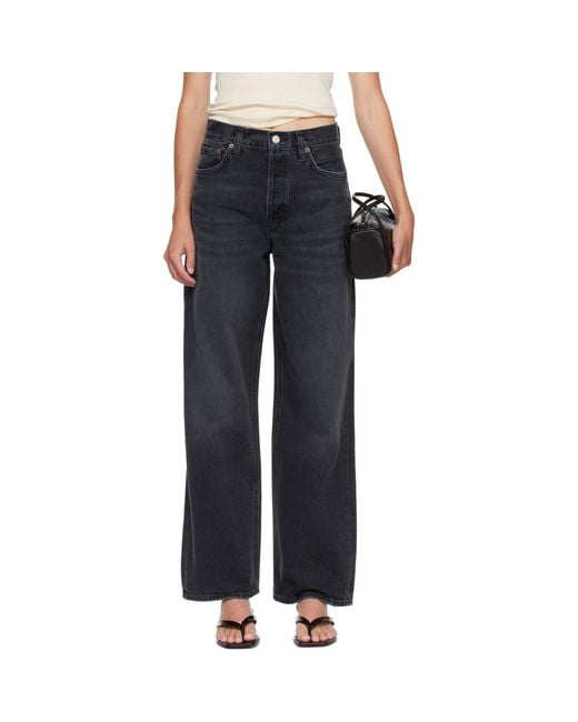Agolde Black Low Slung Baggy Jeans