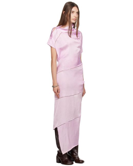 Kiko Kostadinov Black Pink Picot Laced Midi Dress
