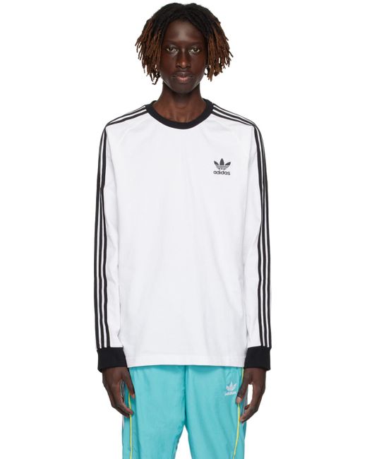 Adidas Originals Black 3-Stripes Long Sleeve T-Shirt for men