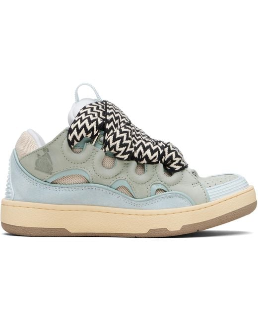 Lanvin Black Leather Curb Sneakers