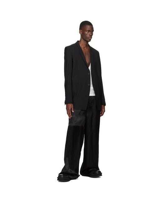 Rick Owens Black Low Factory Pull On Chelsea Boots for men