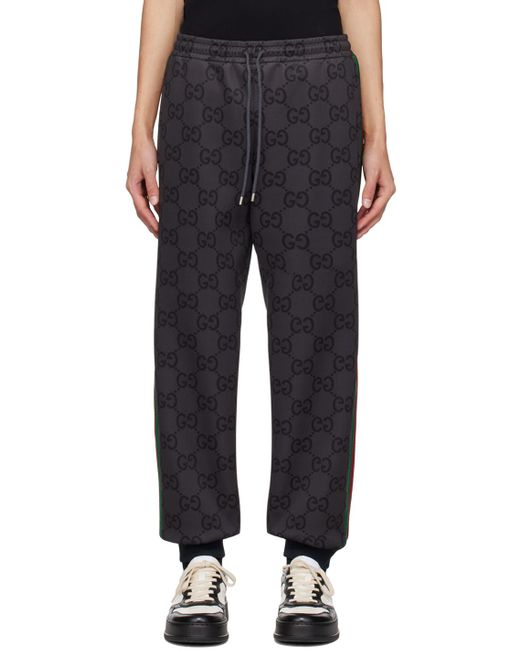 Gucci Black Patterned Joggers, for men