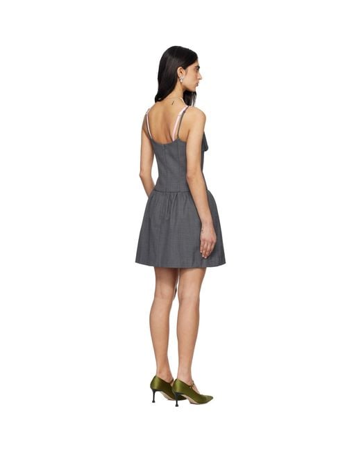 ShuShu/Tong Black Tuck Detail Bustier Slip Minidress