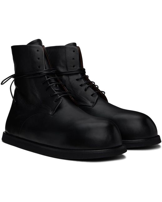 Marsèll Black Gigante Lace Up Ankle Boots for men