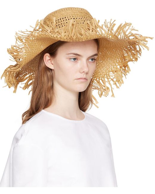Marni Brown Tan Raffia Beach Hat