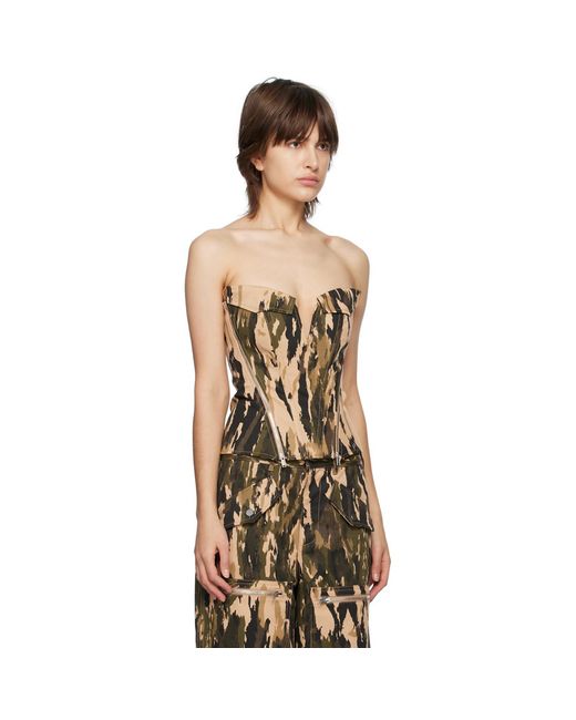 Dion Lee Black Khaki V-Wire Corset