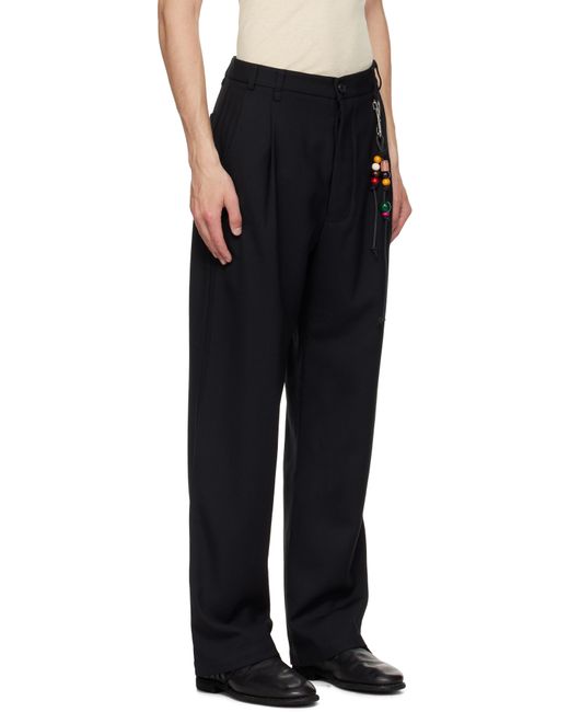 Song For The Mute Black Loose Pleated Trousers for men