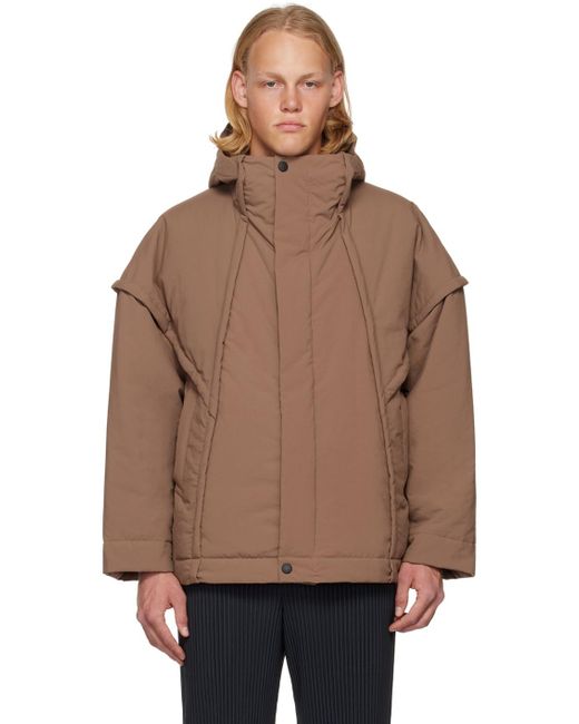 Homme Plissé Issey Miyake Brown Homme Plissé Issey Miyake Frame Coat for men