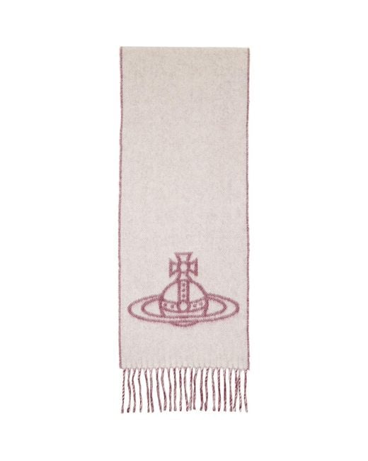 Vivienne Westwood Purple Burgundy Double Face Scarf for men