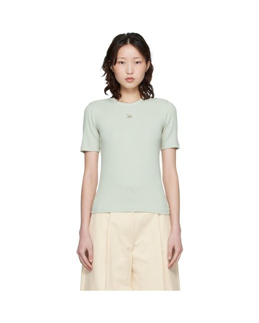 Maison Kitsuné Multicolor Baby Fox Ribbed Fitted T-Shirt