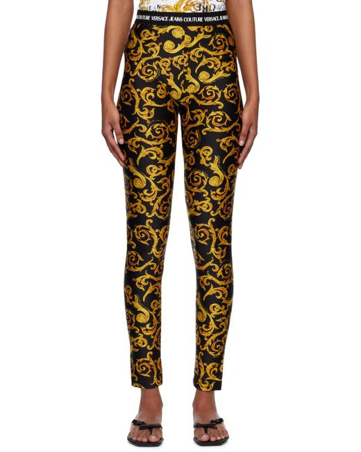 Versace Black Sketch Couture leggings