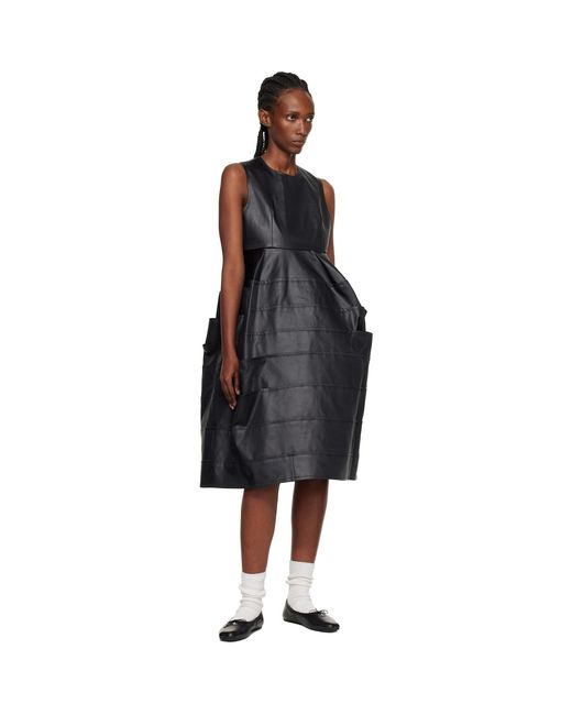 Tao Comme Des Garçons Black Satin Midi Dress