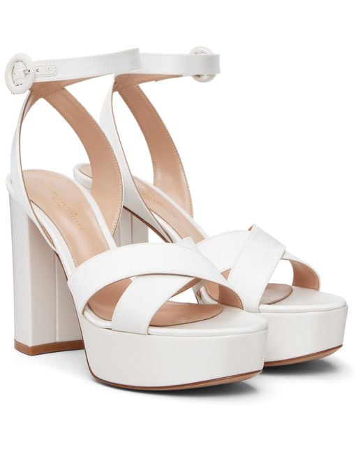 Gianvito Rossi White Sabrina Heeled Sandals