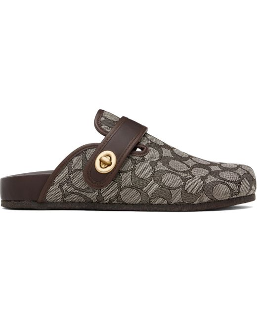 COACH Black Blake Signature Jacquard Clog Loafers for men