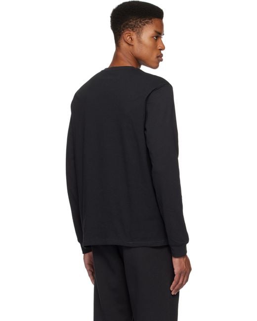 Skims Black Cotton Classic Long Sleeve T-Shirt for men