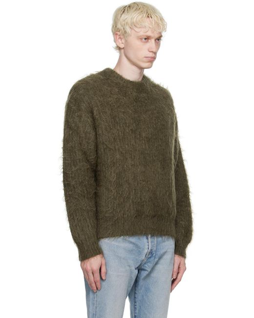 John Elliott Green Brushed Sweater for men