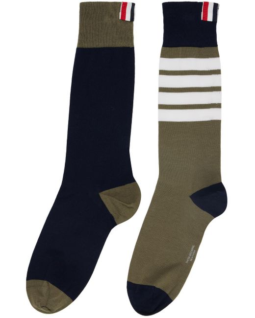Thom Browne Black Thom E Funmix Cotton 4-bar Socks