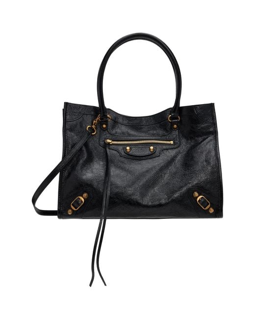 Balenciaga Black 'Le City' Arena Lamb S Tote