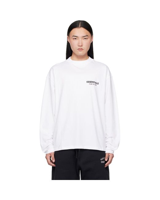 Fear Of God White Classic Long Sleeve T-Shirt for men