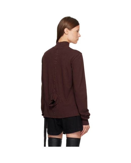 Rick Owens Purple Burgundy Concordians Headon Dbl Turtleneck